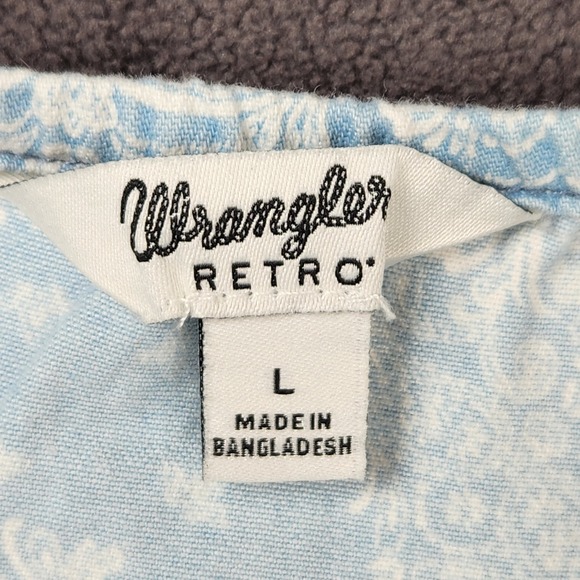 Wrangler Retro Americana Rodeo Raw Hem Cross Back Tank Top Large‎ Blue Bandana - Picture 4 of 10